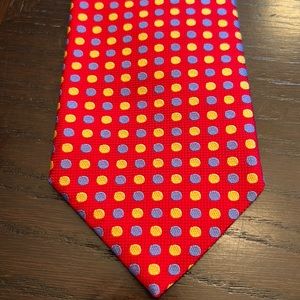 Holland and Sherry London Red Polka Dot Silk Tie